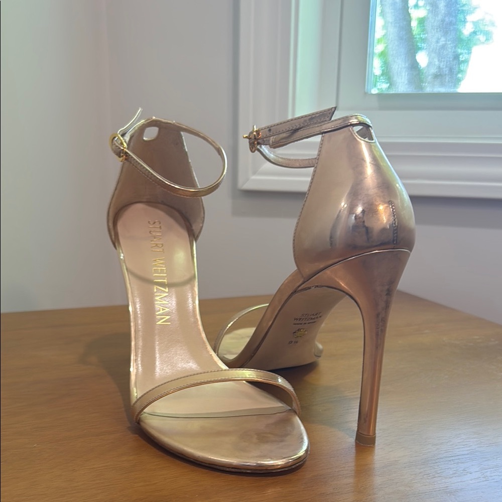 Stuart Weitzman Rose Gold Stiletto Heels 4inch  9.5